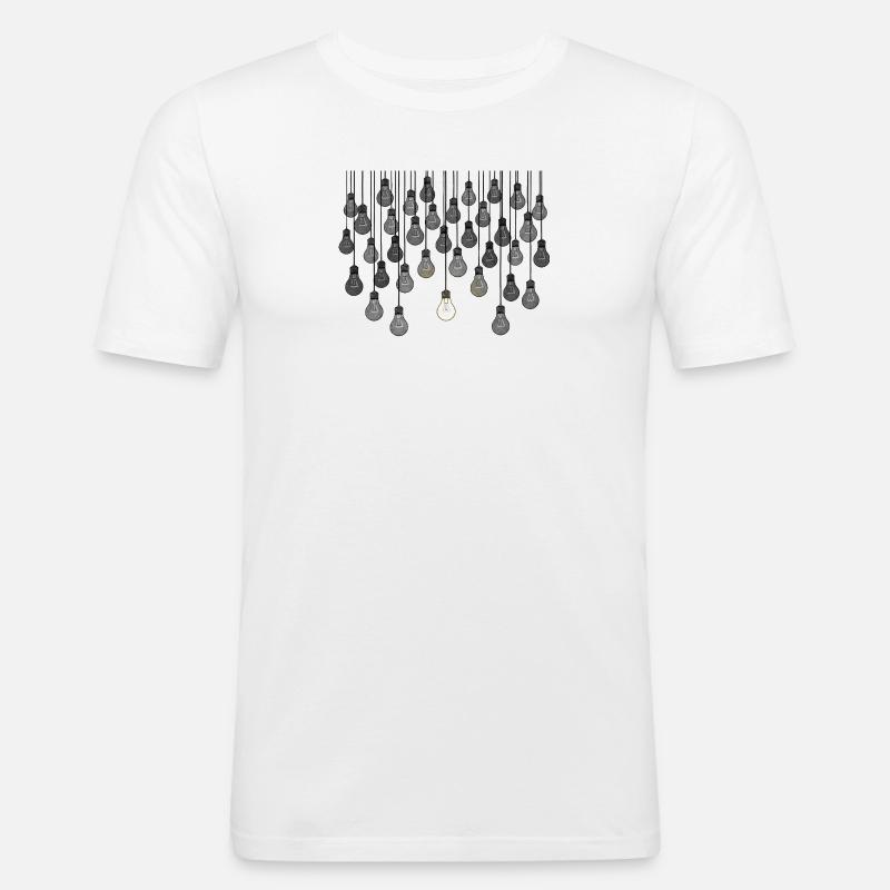 Graues Glühbirnen-Array mit einzigartiger Helligkeit - Männer Slim Fit T-Shirt - Weiß