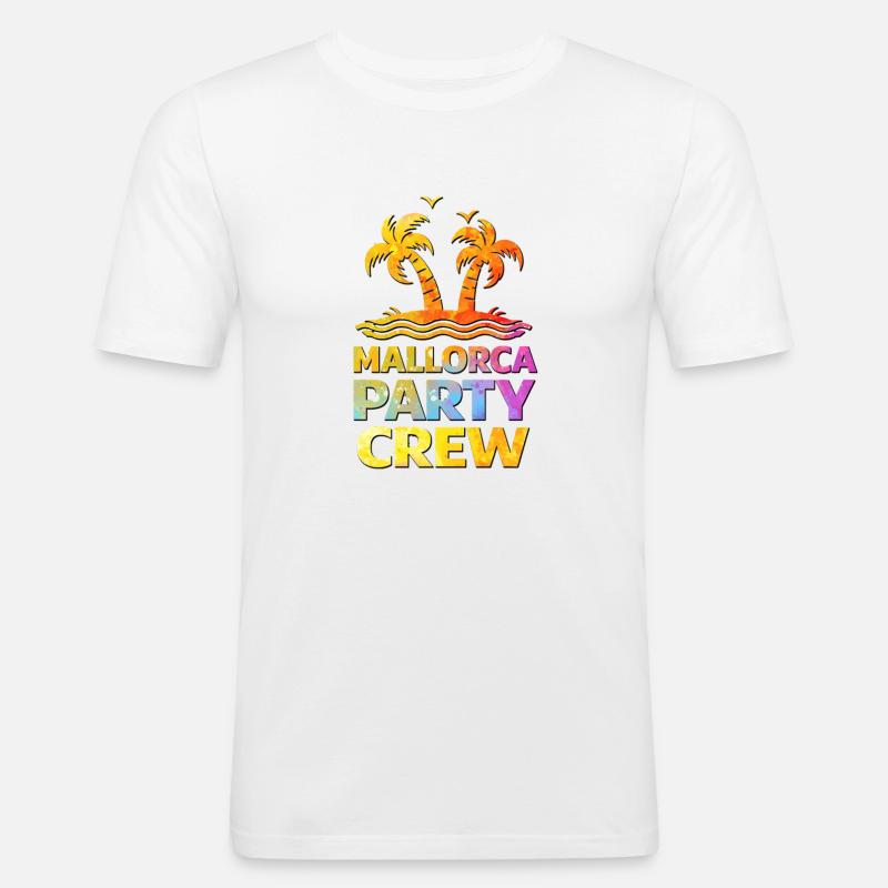Mallorca Party Crew - Männer Slim Fit T-Shirt - Weiß
