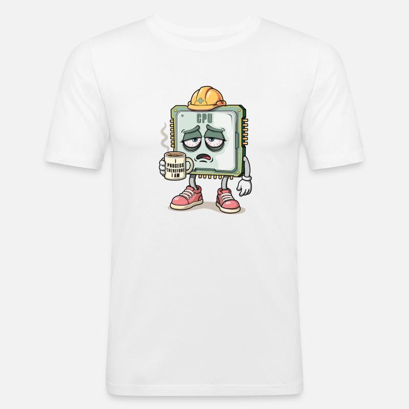 CPU-Charakter - Männer Slim Fit T-Shirt - Weiß