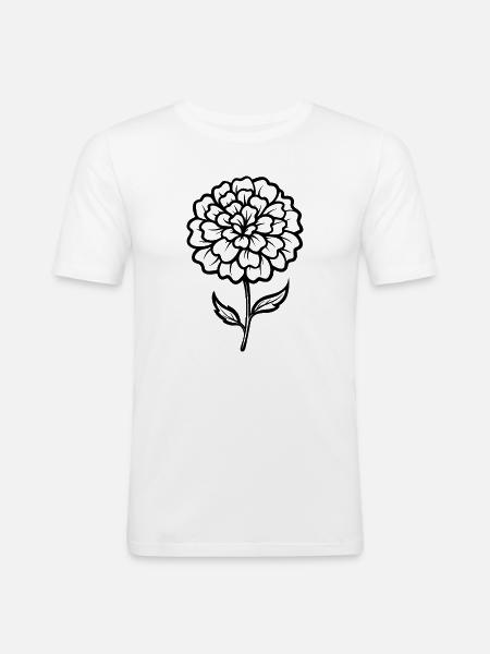 Ringelblumenblüte - Männer Slim Fit T-Shirt - Weiß
