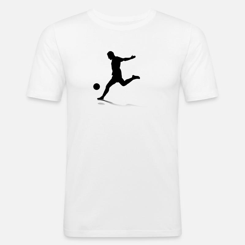 Shooting Striker - Männer Slim Fit T-Shirt - Weiß