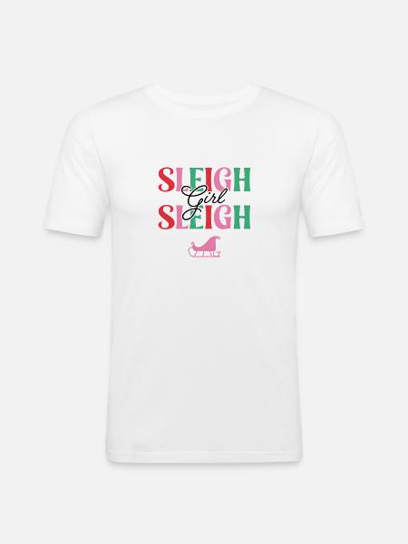 Schlitten Mädchen Schlitten - Männer Slim Fit T-Shirt - Weiß