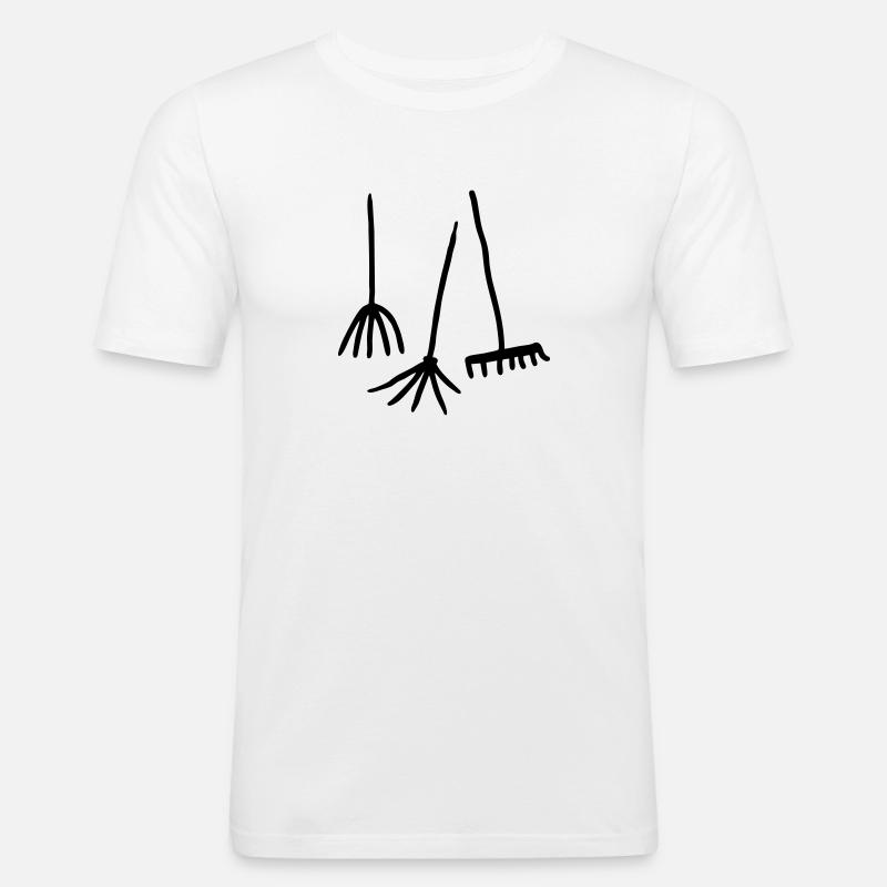 Outils de jardin - T-shirt près du corps Homme - blanc