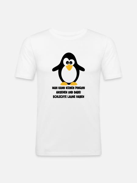 Pinguin - Männer Slim Fit T-Shirt - Weiß