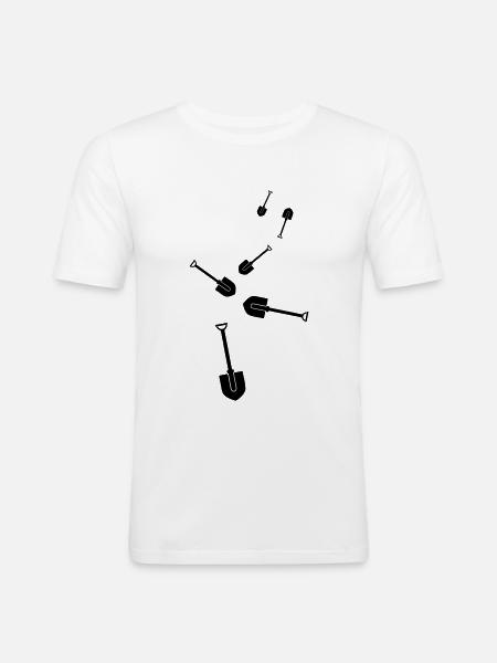Shovel icon silhouette - Men's Slim Fit T-Shirt - white