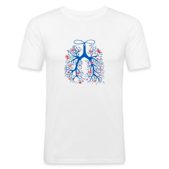 Lunge aus Blumen/Baum - Männer Slim Fit T-Shirt - Weiß - Vorne - Nik (191cm)