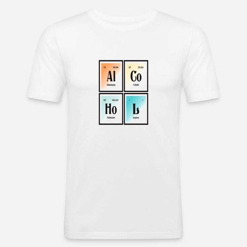 Alkohol | Periodensystem der Elemente - Männer Slim Fit T-Shirt - Weiß