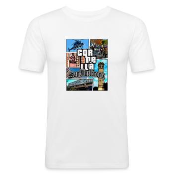 GTA - San Ildelbronx - Cornellà - T-shirt près du corps Homme - blanc - Devant - Nik (191cm)