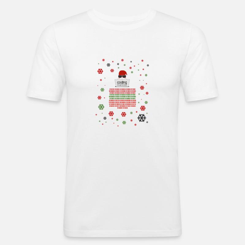 Weihnachtsmann-Programmierer - Männer Slim Fit T-Shirt - Weiß