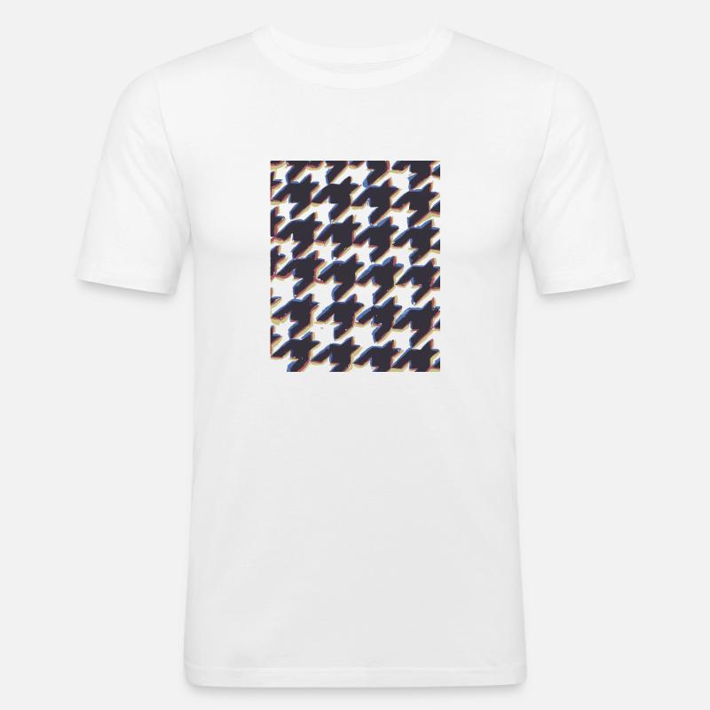 Houndstooth Pattern 3d Illusion - Men's Slim Fit T-Shirt - white