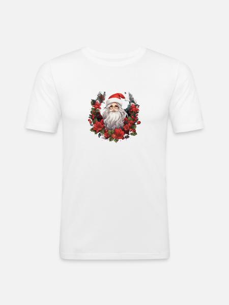 Weihnachtsfrau - Männer Slim Fit T-Shirt - Weiß