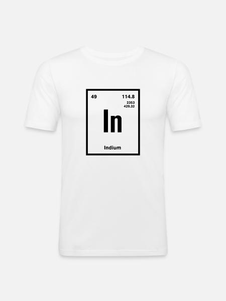 Indium Element im Periodensystem - Männer Slim Fit T-Shirt - Weiß