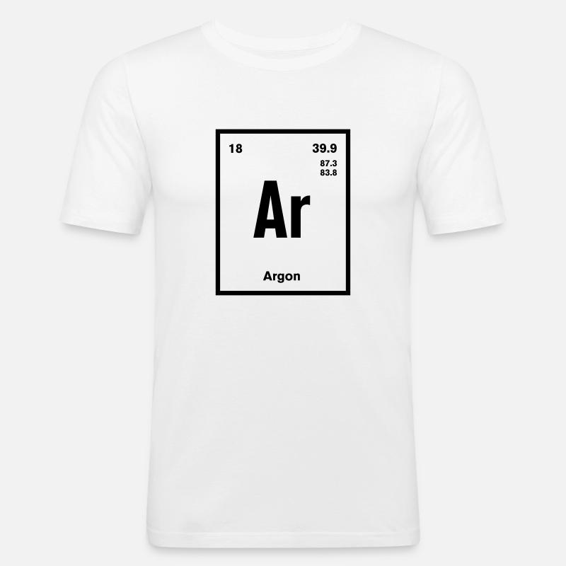 Argon Element im Periodensystem - Männer Slim Fit T-Shirt - Weiß