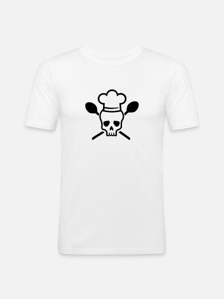 Cuisinier - T-shirt près du corps Homme - blanc