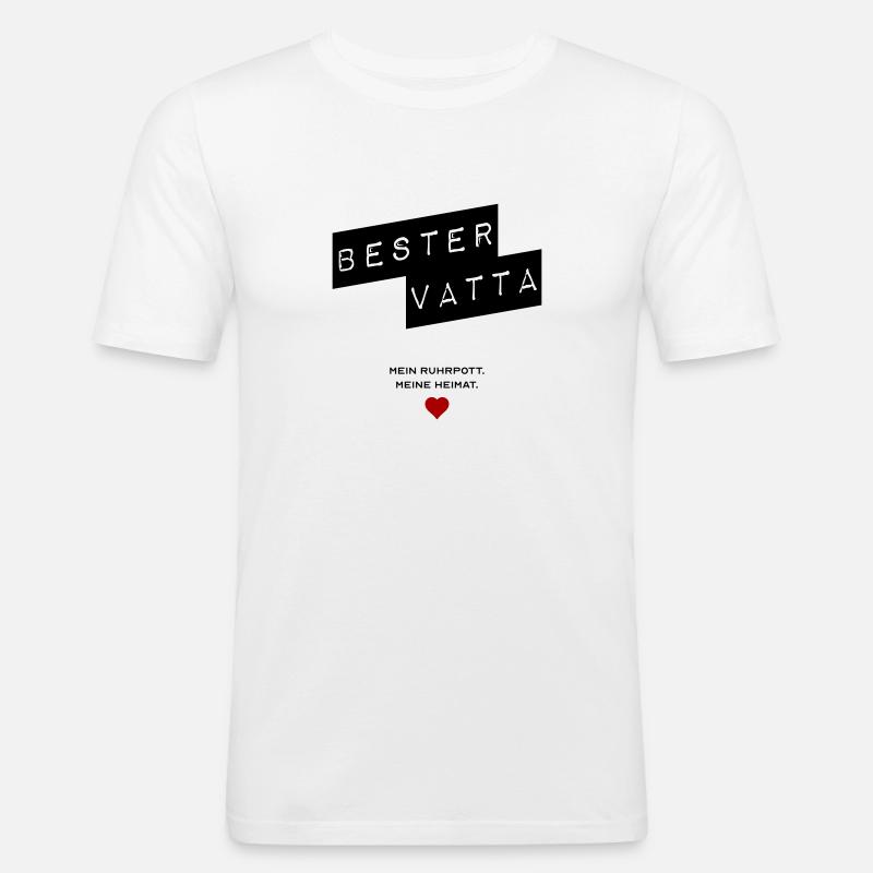 Bester Vatta - Männer Slim Fit T-Shirt - Weiß