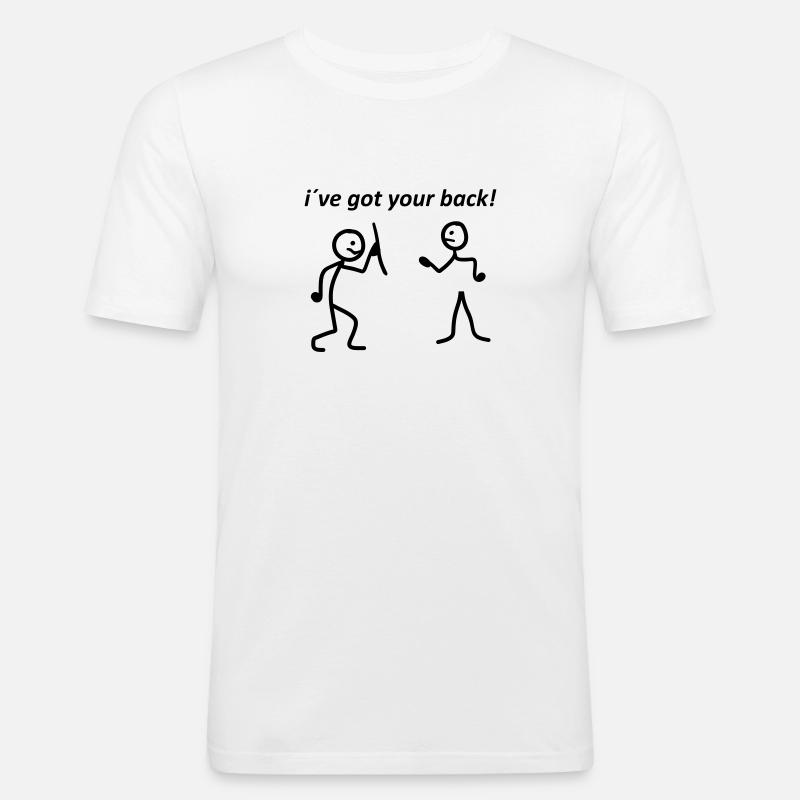 ivegotback - Männer Slim Fit T-Shirt - Weiß