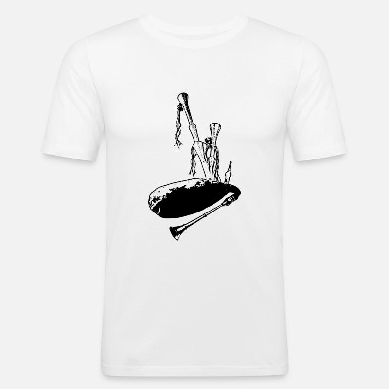 Dudelsack, Hümmelchen, Sackpfeife, Marktsack - Männer Slim Fit T-Shirt - Weiß