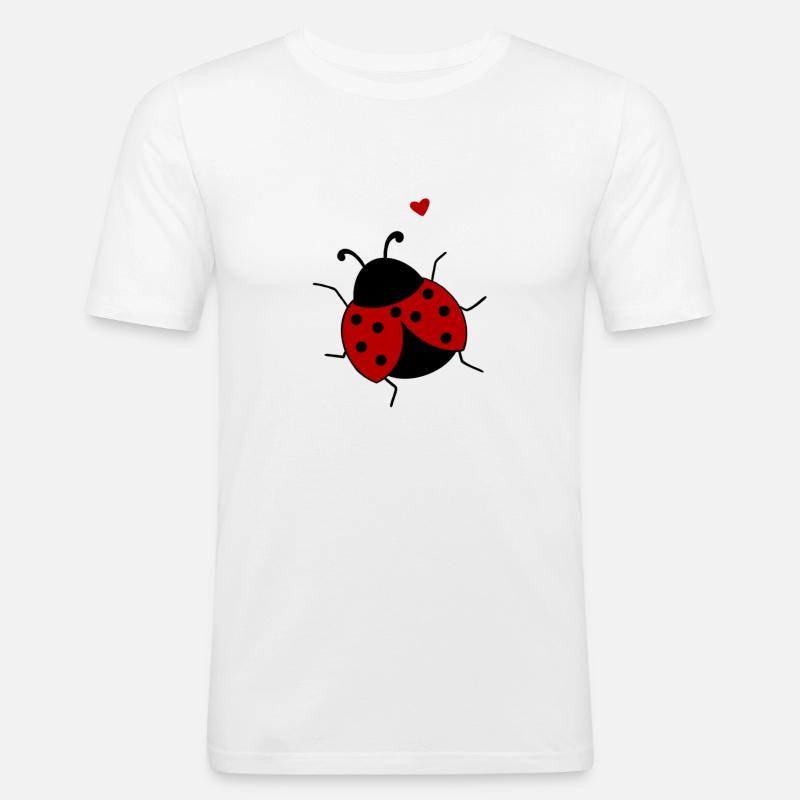GLÜCKSKÄFER - Männer Slim Fit T-Shirt - Weiß