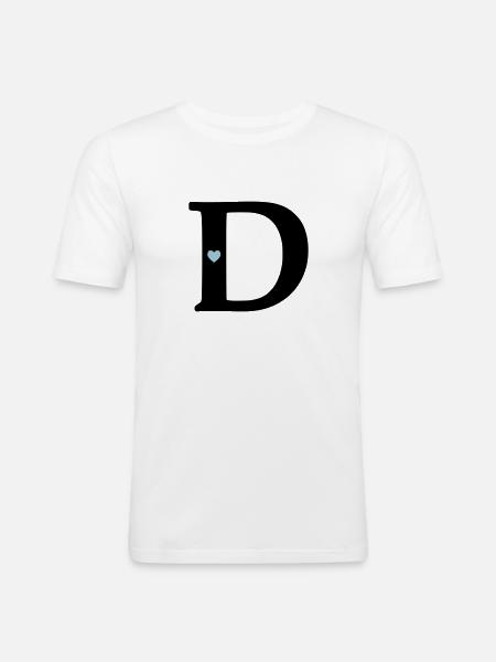 point d Initial letter - Men's Slim Fit T-Shirt - white