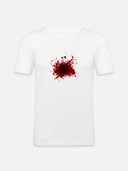 Schusswunde Blutfleck - Männer Slim Fit T-Shirt - Weiß