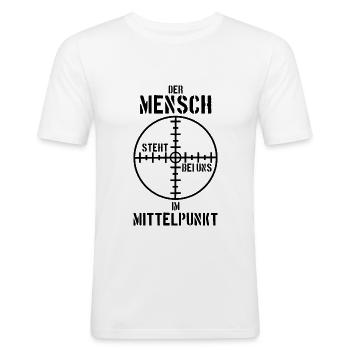 GAMER BUNDESWEHR SOLDAT BUND MITTELPUNKT - Männer Slim Fit T-Shirt - Weiß - Vorne - Nik (191cm)