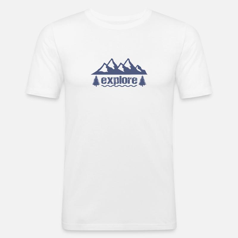explore - Men's Slim Fit T-Shirt - white