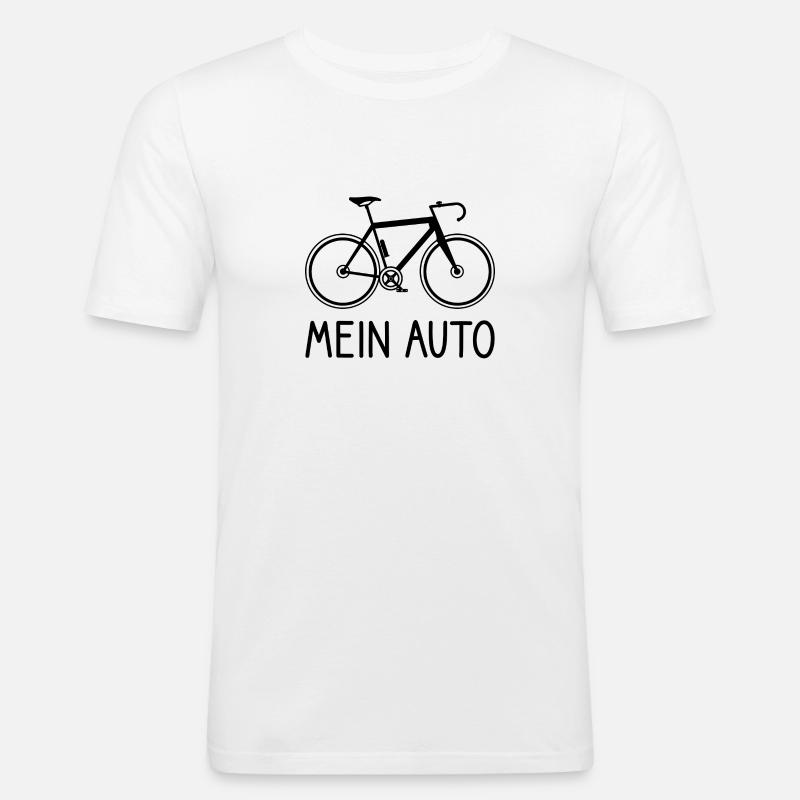 Fahrrad - Mein Auto - Männer Slim Fit T-Shirt - Weiß