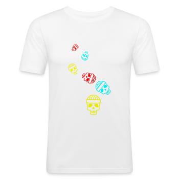 Skull kopf icon - Männer Slim Fit T-Shirt - Weiß - Vorne - Nik (191cm)