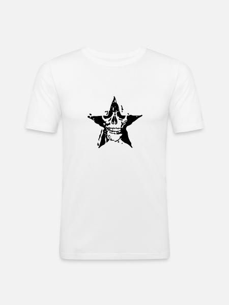 Todesstern Todes Kopf etoile4 - Männer Slim Fit T-Shirt - Weiß