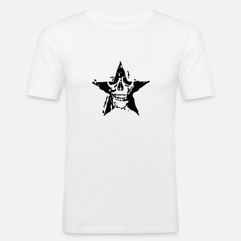 Todesstern Todes Kopf etoile4 - Männer Slim Fit T-Shirt - Weiß