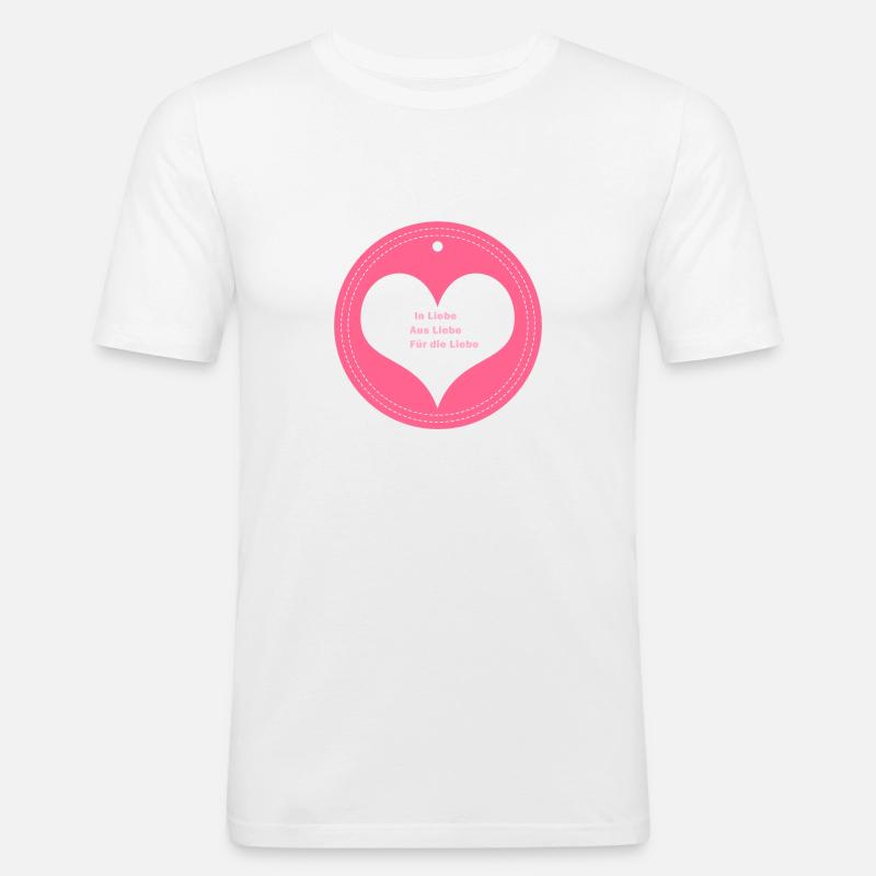 Liebe - Männer Slim Fit T-Shirt - Weiß
