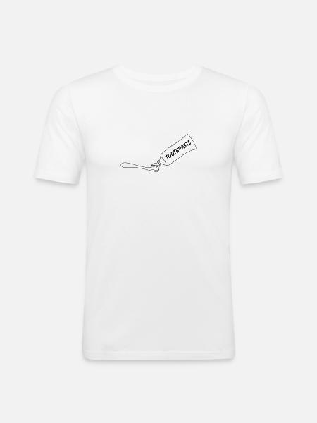 Toothpaste And Toothbrush - Men's Slim Fit T-Shirt - white