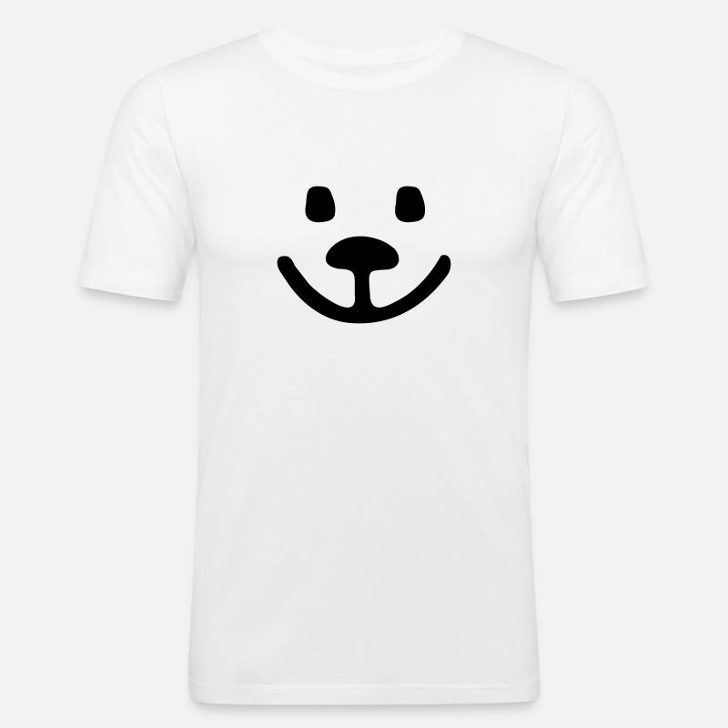 Teddy - Männer Slim Fit T-Shirt - Weiß