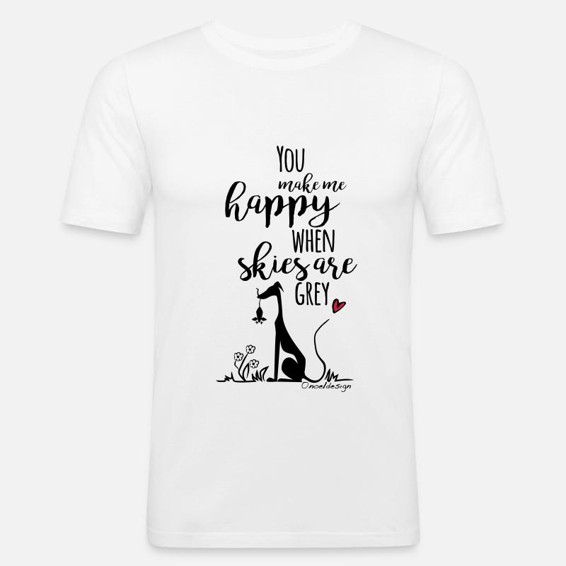 You make me happy - Männer Slim Fit T-Shirt - Weiß