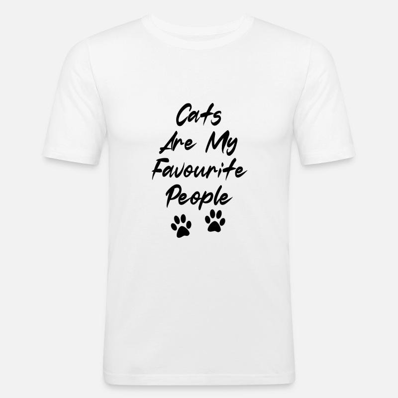 Cat Man - Men's Slim Fit T-Shirt - white