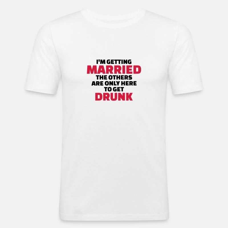 Junggesellenabschied - Männer Slim Fit T-Shirt - Weiß