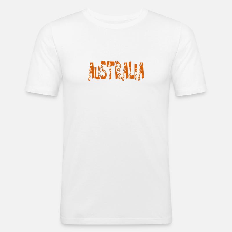 AUSTRALIA - Männer Slim Fit T-Shirt - Weiß