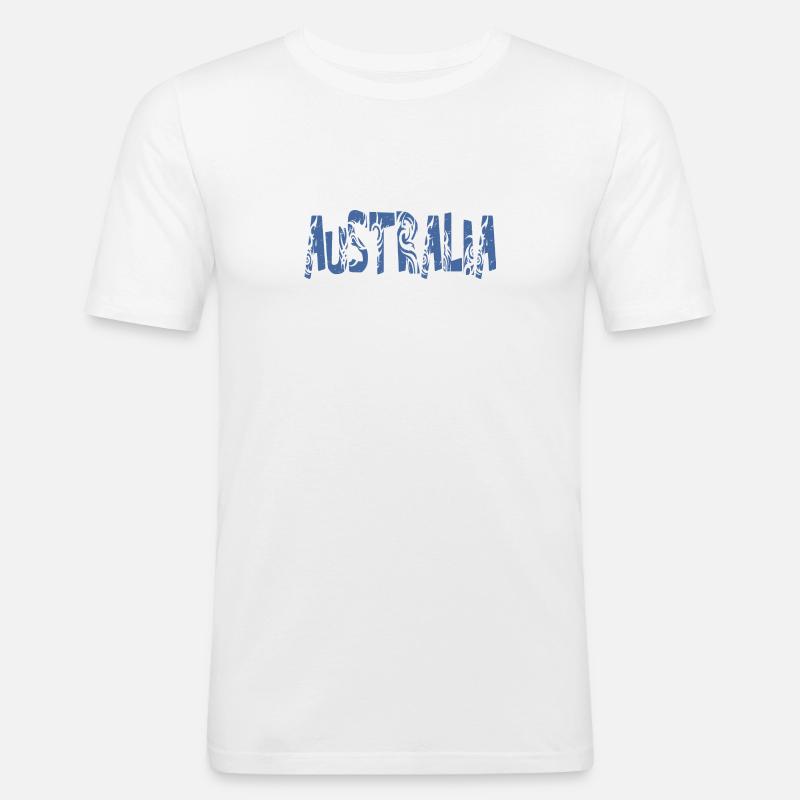 AUSTRALIA - Männer Slim Fit T-Shirt - Weiß