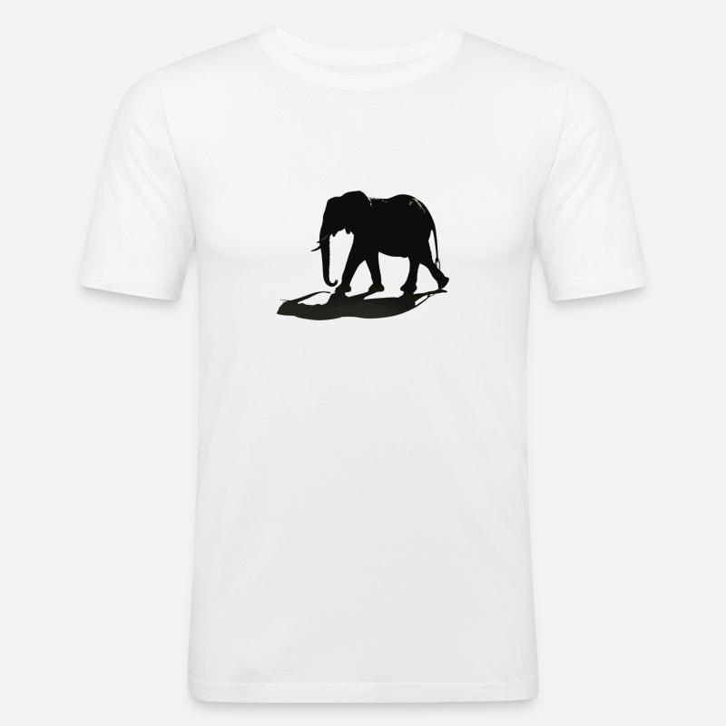 Elefanten-Silhouette - Männer Slim Fit T-Shirt - Weiß