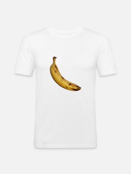 Banane - Männer Slim Fit T-Shirt - Weiß