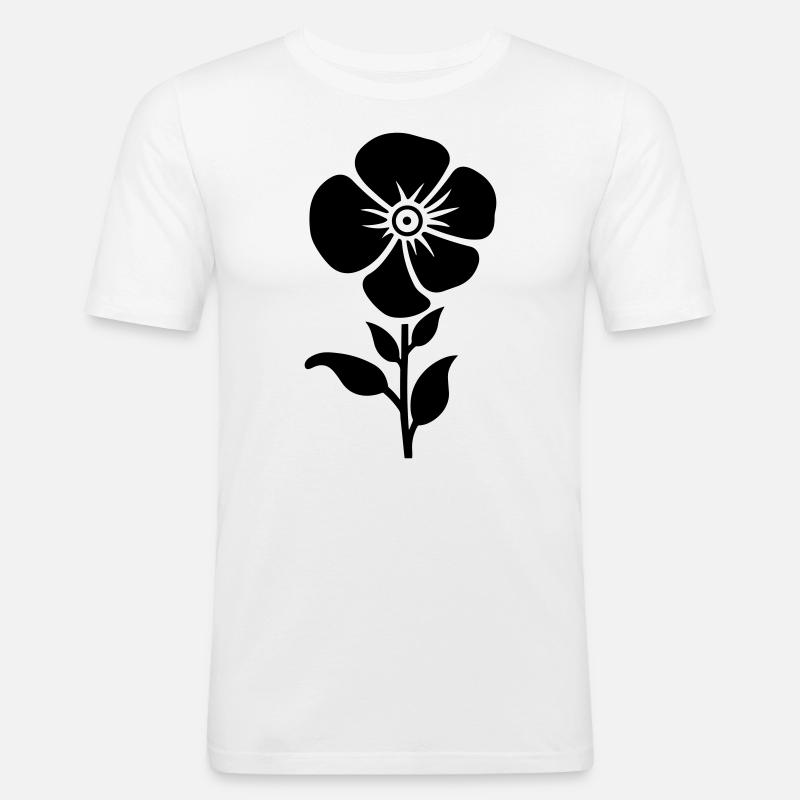 Blume - Männer Slim Fit T-Shirt - Weiß