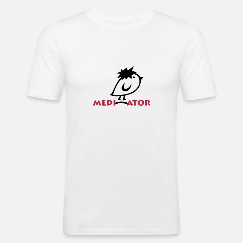 TWEETLERCOOLS - MEDIATOR - Männer Slim Fit T-Shirt - Weiß