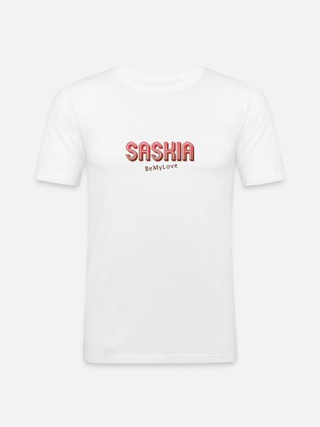 Saskia - T-shirt près du corps Homme - blanc