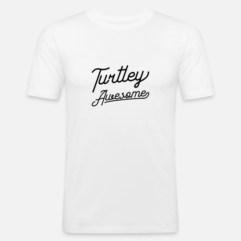 Turtley Awesome - Männer Slim Fit T-Shirt - Weiß