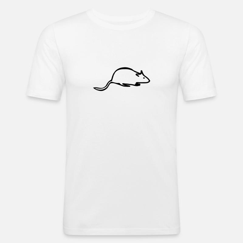ratte - Männer Slim Fit T-Shirt - Weiß