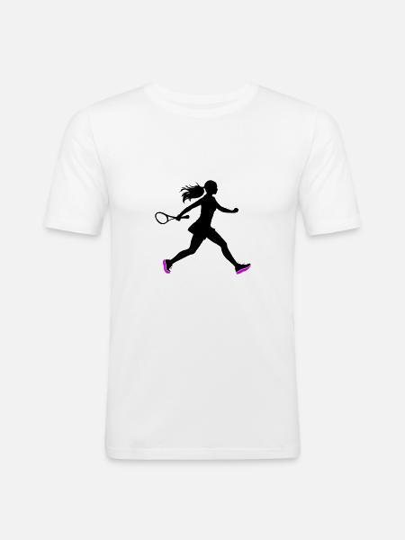 Tennis Player Icon - Men's Slim Fit T-Shirt - white