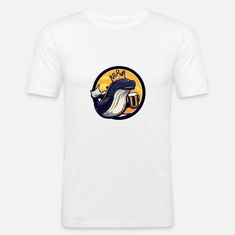 Wal Bier Comic - Männer Slim Fit T-Shirt - Weiß