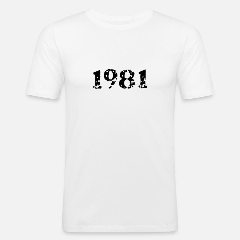 1981 - Männer Slim Fit T-Shirt - Weiß