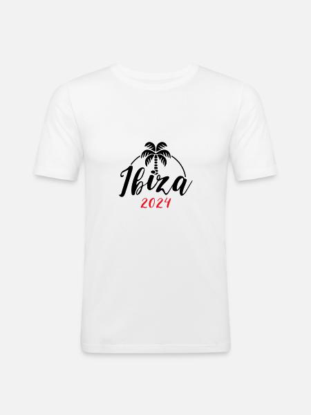 Ibiza 2024 - Männer Slim Fit T-Shirt - Weiß
