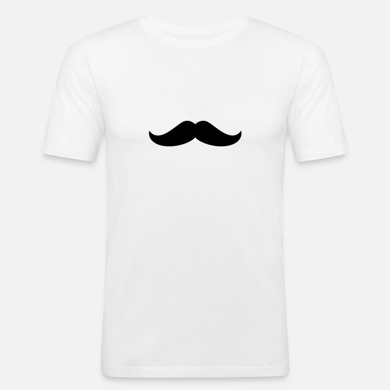 Mustache - Maglietta aderente da uomo - bianco